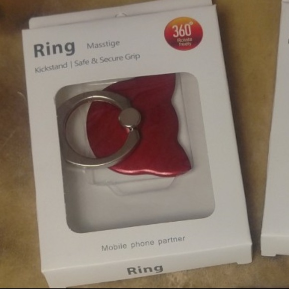  Red Cell Phone Ring Holder Grip 360° - Picture 2 of 4